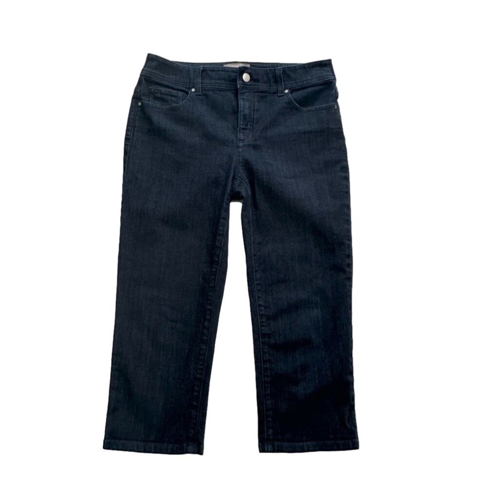 Chico’s Jeans Pants Fabulously Slimming Dark Wash Capri Denim Size 2 Chico’s 00